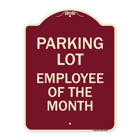 Signmission Designer Series Employee of Month, Burgundy Heavy-Gauge Aluminum Sign, 24" x 18", BU-1824-24105 A-DES-BU-1824-24105